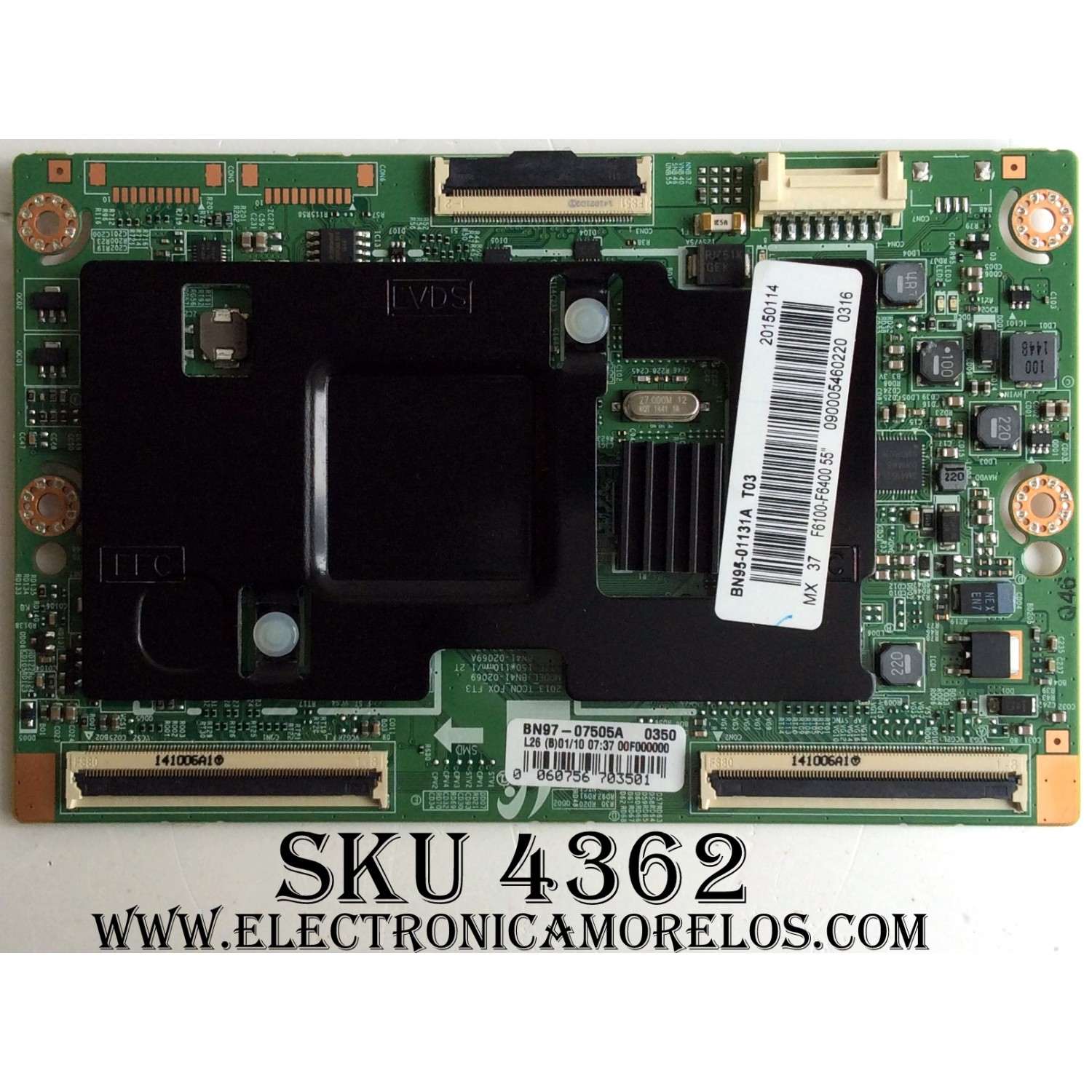 T-CON PARA TV SAMSUNG / NUMERO DE PARTE BN95-01131A / BN41-02069A / BN97-07505A / SUSTITUTAS BN96-28959A / BN95-02470A / BN96-30129A / PANEL'S CY-DF550 / CY-HF55 / MODELOS UA55F / UE55F / UA55H / UE55H / HG55A / UN55F / LH55E / MAS MODELOS EN DESCRIPCIÓN